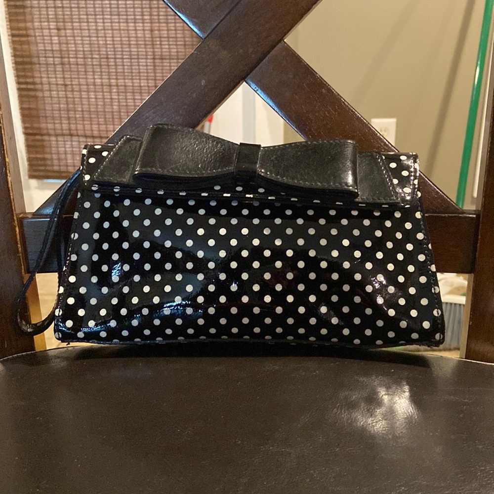 Mauricio Taiuti leather polka dot clutch